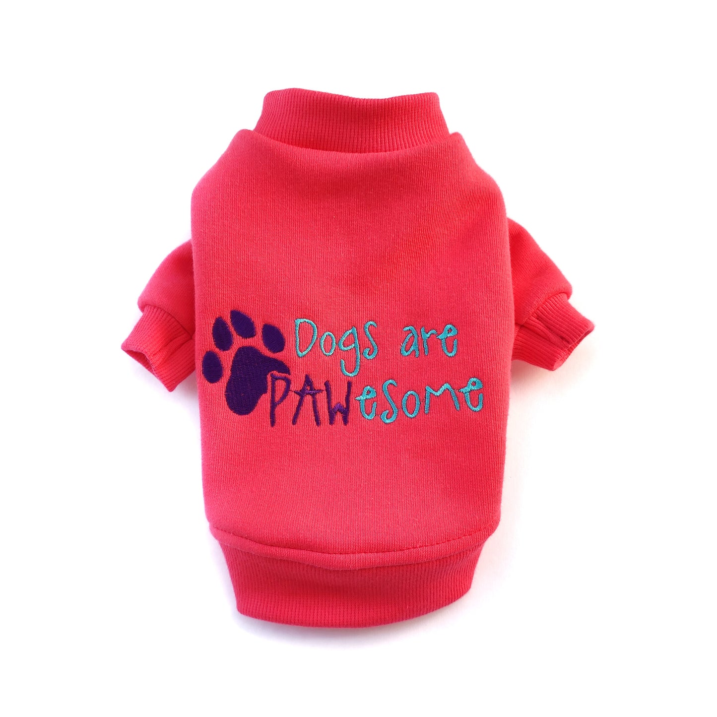 Cotton dog hoodie with cute embroidery