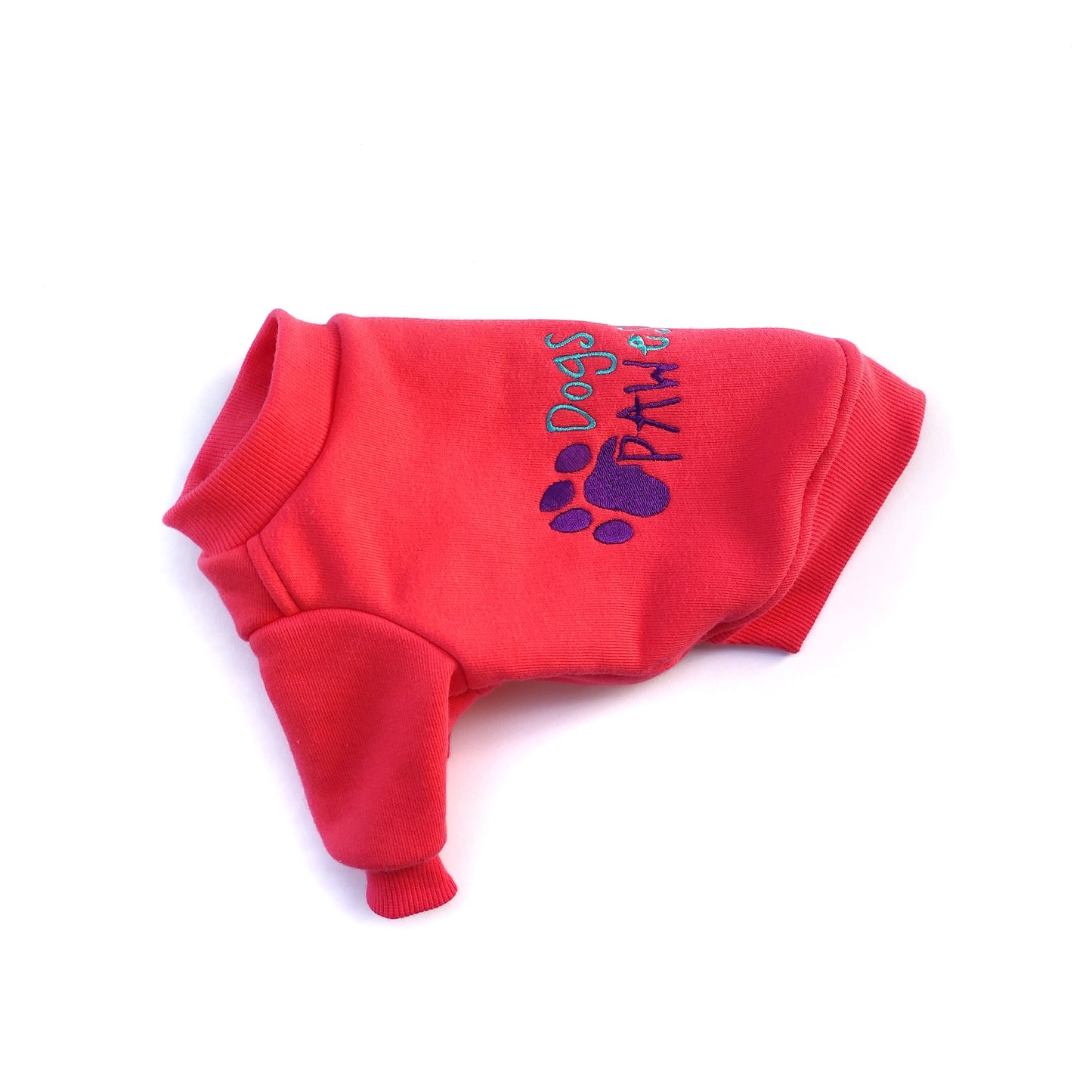 Cotton dog hoodie with cute embroidery