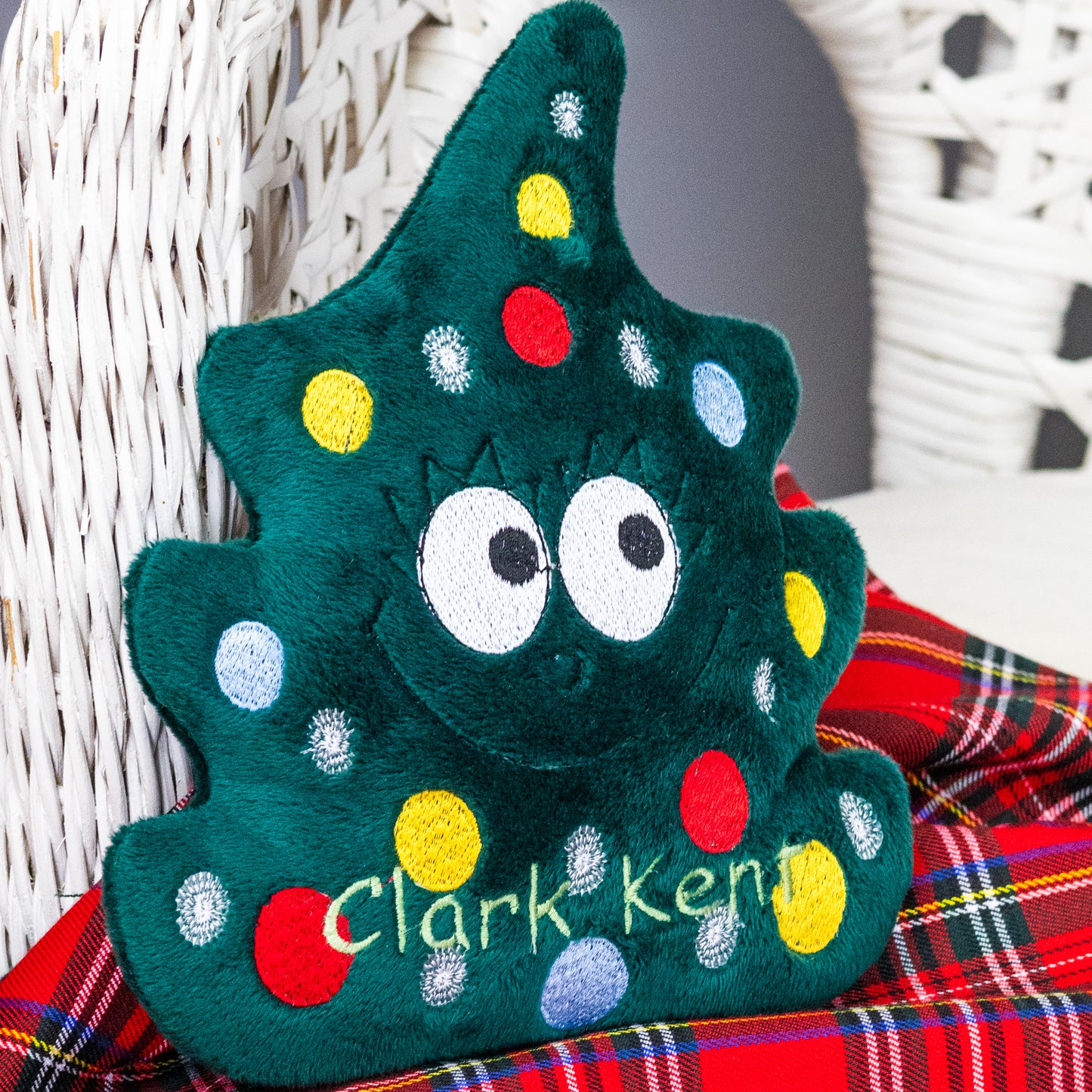 Christmas personalized dog blanket and toy with name embroidery