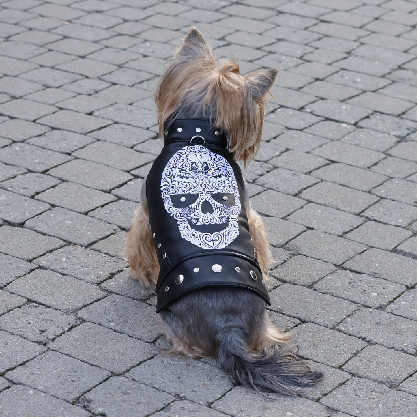 Biker leather dog vest jacket