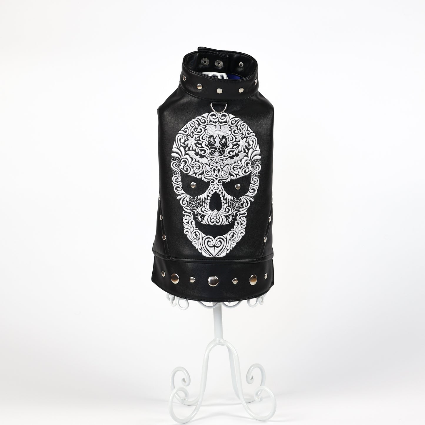 Biker leather dog vest jacket