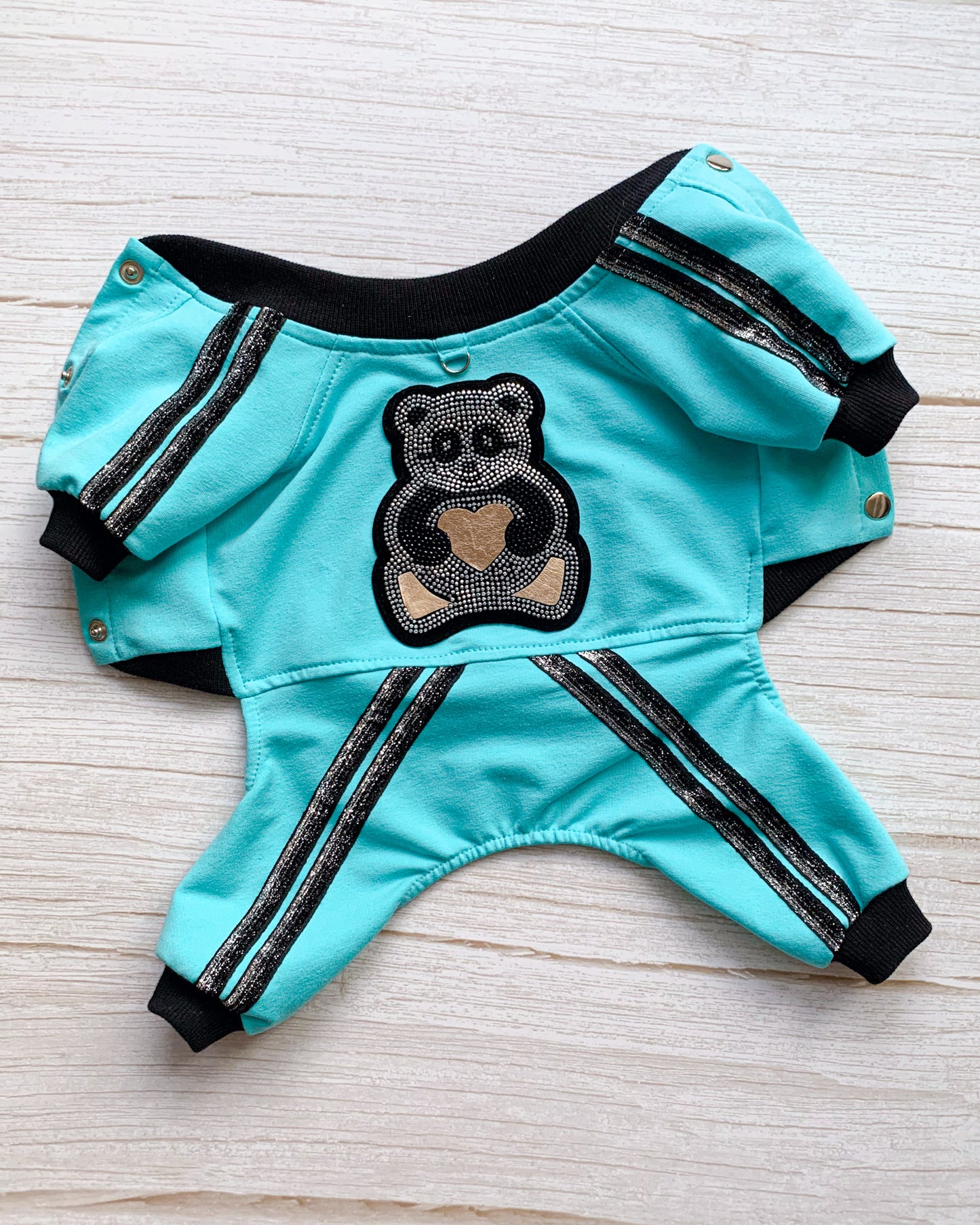 Unisex dog jumpsuit with bear