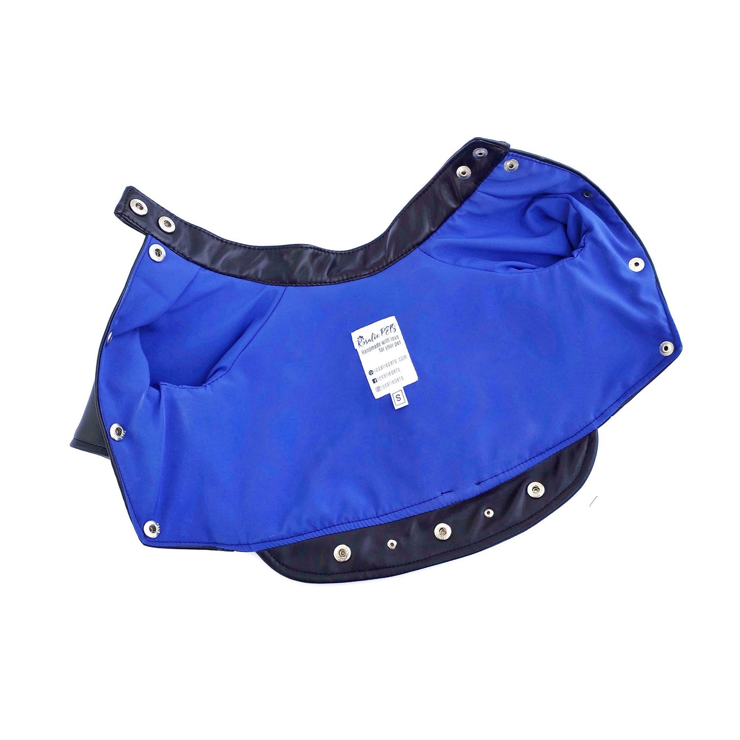 Leather embroidered dog jacket