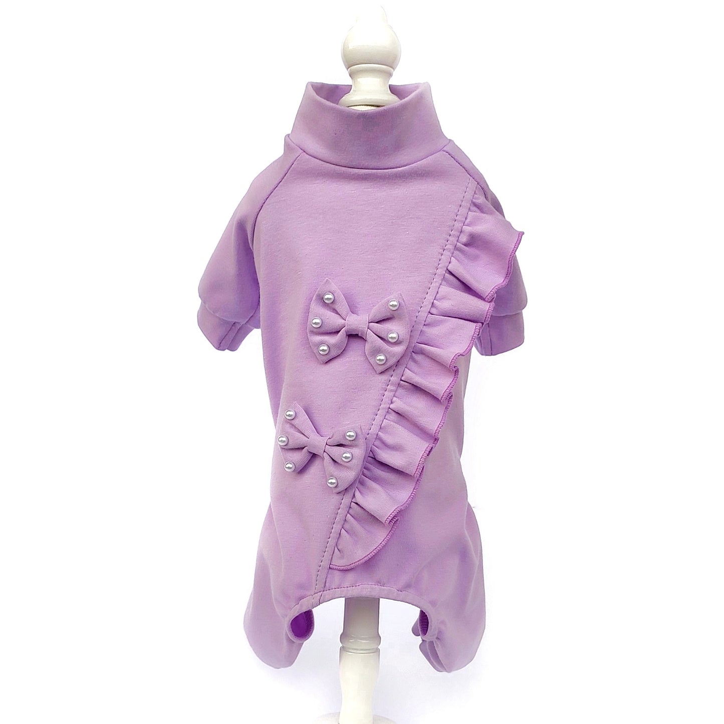 Lavender Dog Jumpsuit made from Soft Cotton Jersey Fabric