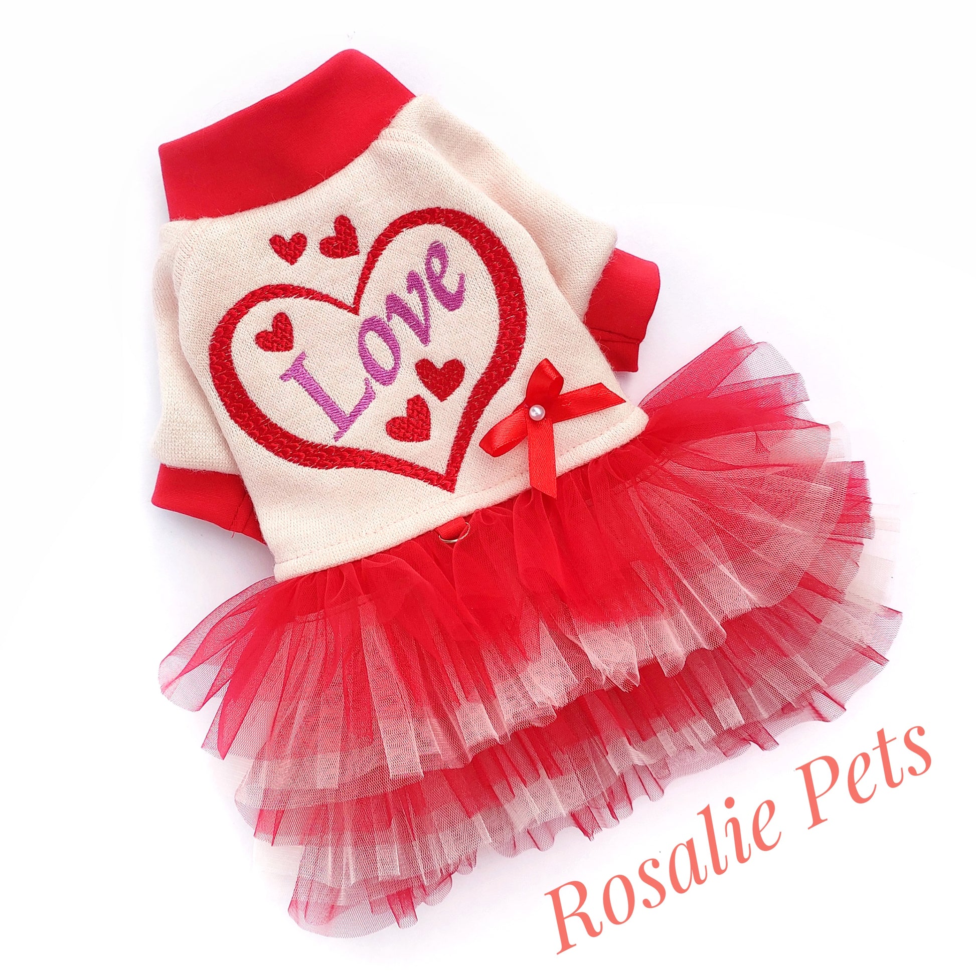 dog dress , warm dog clothes, cute dog dress, Valentine's Day dog outfit, heart dog dress, small dog dress, stylish dog clothing, knit dog dress, dog apparel for small dogs