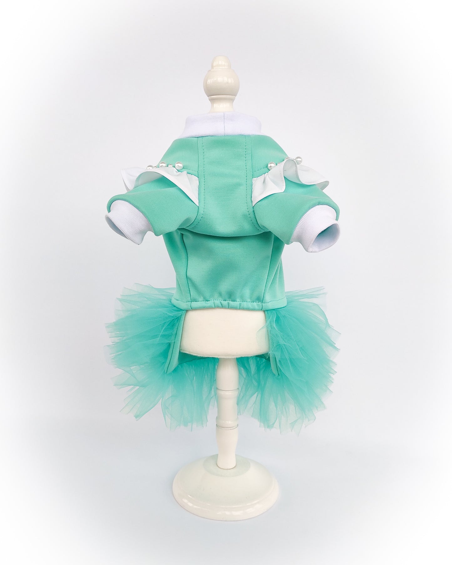Chic Couture Mint Dog dress, Holiday dog Dress Featuring a Delicate Tutu Skirt