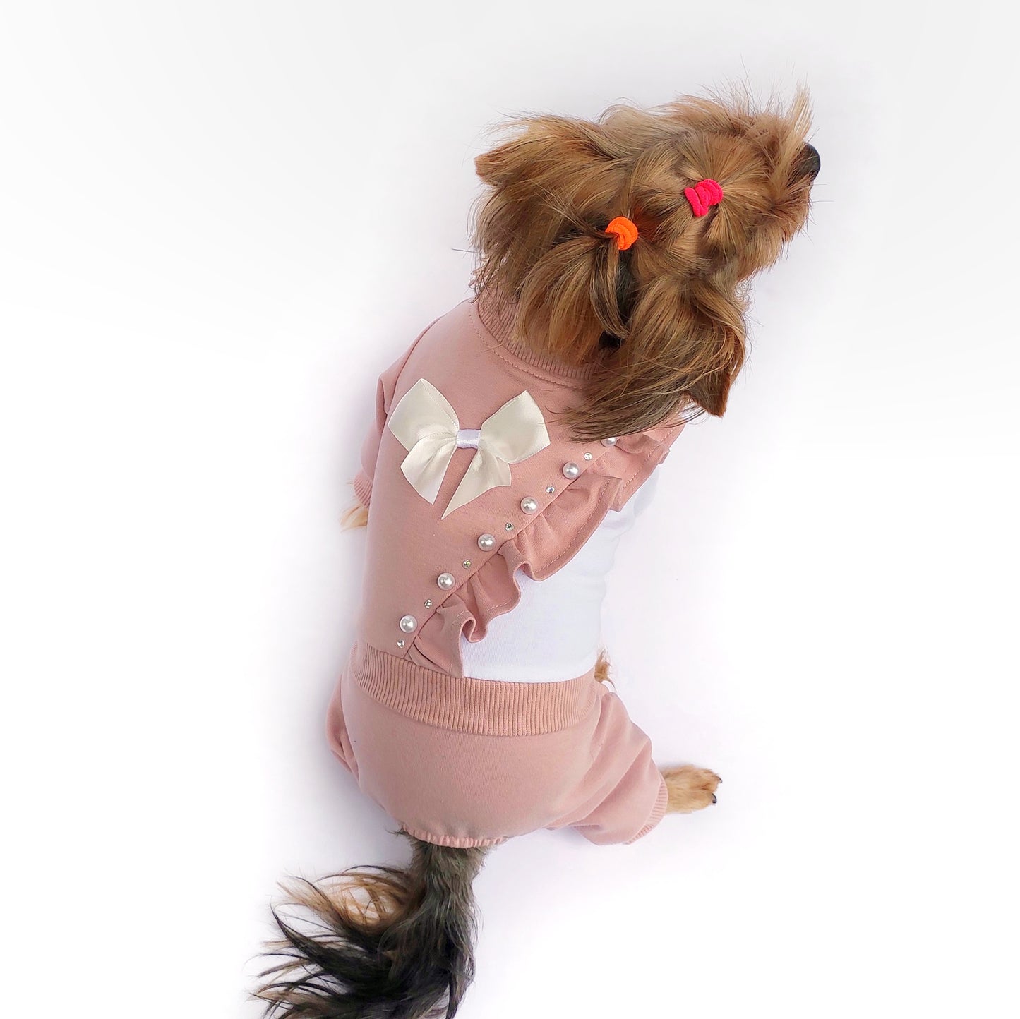 Pink cotton dog jumpsuit