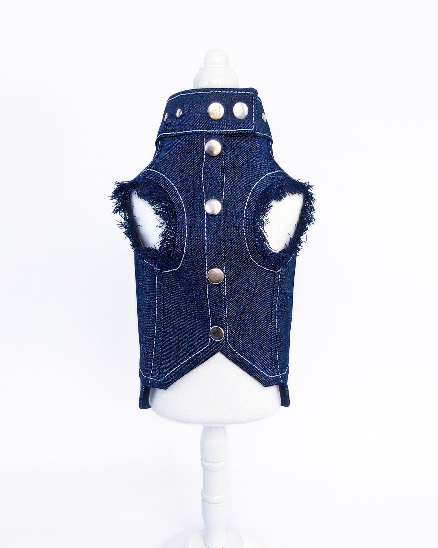 Stylish dog denim vest with stars