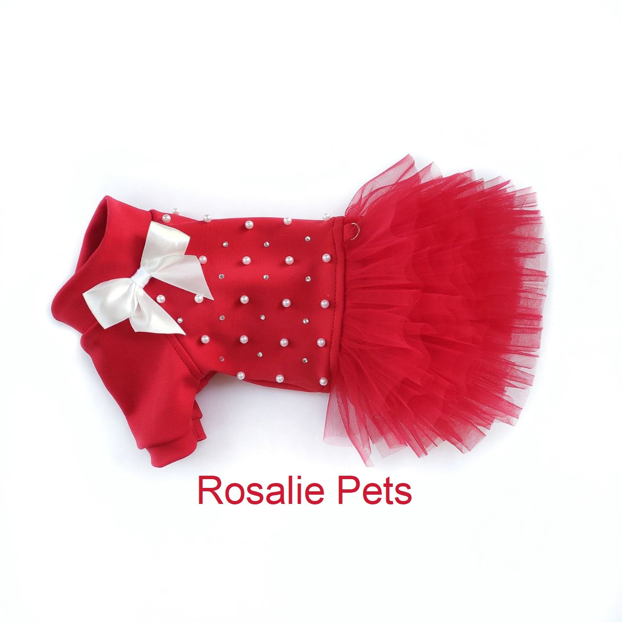 Red dog dress with tutu skirt